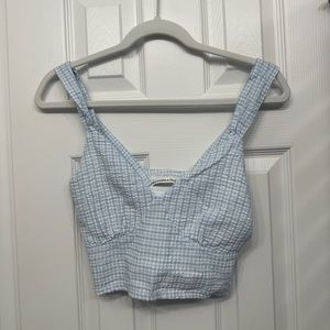 Abercrombie & Fitch Seersucker V-Neck Top NWT
